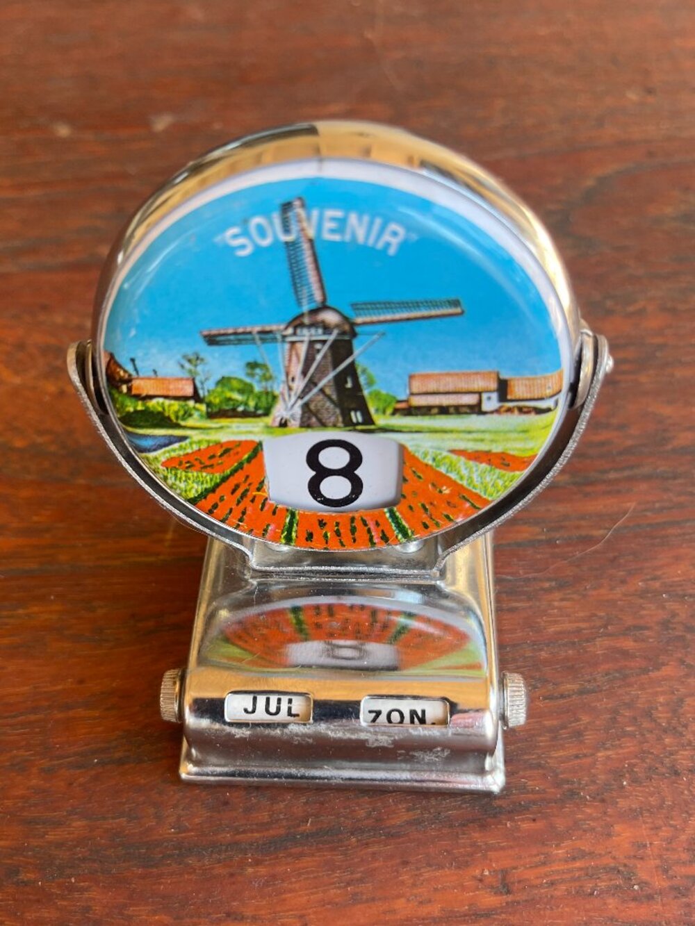 Mid Century 1960 Chrome Holland Souvenir Flip Calendar